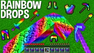 How to MINE RAINBOW and GET RAINBOW DROPS in Minecraft ? SECRET RAINBOW ITEMS !