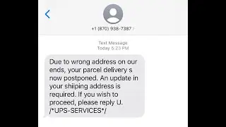 A UPS Scam text message