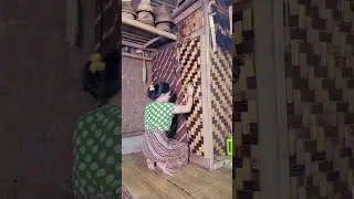 Masak nasi di kampung ketika hujan deras 