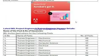 Project Engineer & Trainee Engineer Recruitment 2022 | Job Notification 2022 |
