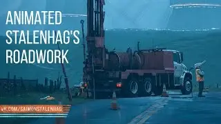 Animated Simon Stalenhag's Roadwork [FanArt]