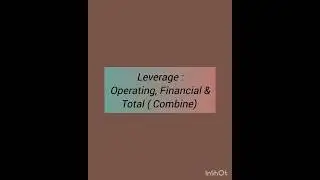 Leverage : Operating, Financial, Total Leverage