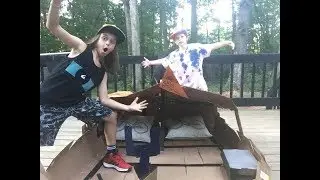 epic boat box fort!!!!!!