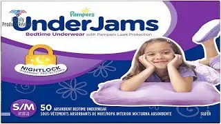 Pampers UnderJams Disposable Bedtime Underwear for Girls Super Pack Small/Medium 50 count