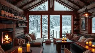 Cozy Winter Jazz Cafe ❄️ Relaxing Fireplace & Smooth Jazz for Snow Days