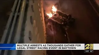 Multiple arrests as thousands gather for legal street racing event in Baytown