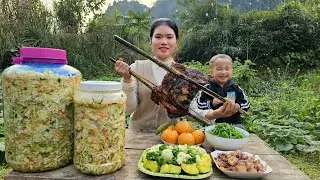 Making Pickled Cabbage for Long Storage | Grilled Ribs Dinner with My Son | Trieu Thi Thuy.