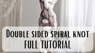 Two-toned / Double sided spiral knot tutorial. Macrame knot full tutorial for beginners.