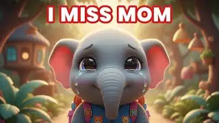He Missed His Mom at School 🐘💔 | Emotional Kids Story with Happy Ending | Kiddo Toon Lab
