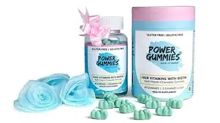 Power Gummies Hair Vitamin with Biotin Blue 60 for Longer, Stronger, Shinier and Smoother Hair