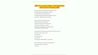 DMV Pre License Dealer Test Questions with Correct Answers 20257