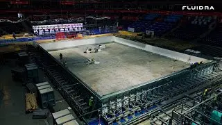 Behind the pool installation at the Belgrade Arena I European Water Polo Championships 2026