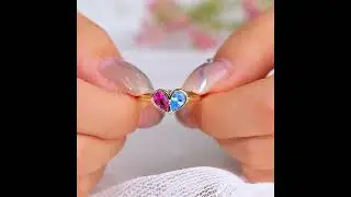 Personalized Heart Shaped Ring With Two Birthstones For Girlfriend
