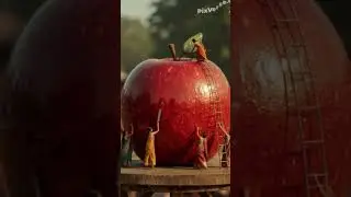 Tiny Women Try to Cut a GIANT Apple 🍎 | Mini vs Mega Challenge