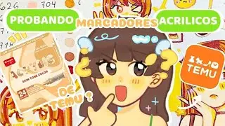 DIBUJANDO con MARCADORES ACRILICOS de TEMU ?!  ⋆𐙚₊˚⊹♡ Cherupgoods