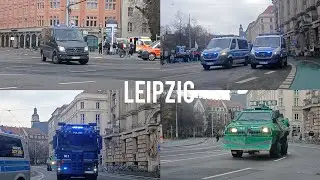 (Fandemo in Leipzig) Gro&szlig;einsatz von der Bereitschaftspolizei Sachsen,Th&uuml;ringen und Baden-W&uuml;rttember