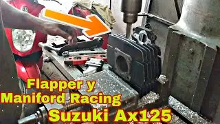 Suzuki AX100-125 (Как сделать заслонку и гоночный цилиндр Maniford) для карбюратора 36 мм | Часть 1