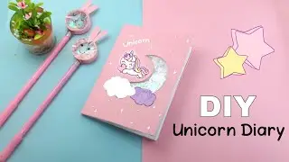 how to make unicorn diary with paper without cardboard | diy unicorn diary without gluegun  #unicorn
