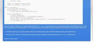 Private class data design pattern in Java