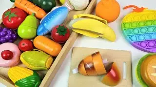 野菜カット・フルーツカット用材料 | ASMR 木とプラスチックから作られた果物と野菜