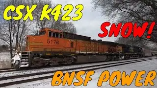 CSX K423 With BNSF Foreign Power Through Snowy Nashville