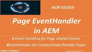 AEM Tutorial #52 | Event Handling #7 | Event Handling for page actions in AEM