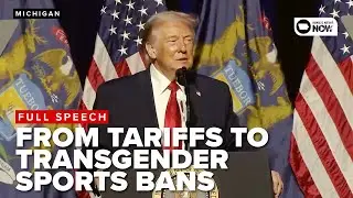 From tariffs to transgender sports bans: Trump makes speech at the Detroit Economic Club