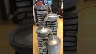 4-Tier Modern Water Fountain with LED- Indoor Water Fountain for Yard, Deck, Patio, Porch Decor