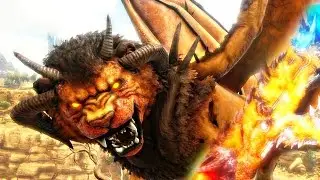 ARK Scorched Earth - MANTICORE MUTANT BOSS, WYVERN, GOLEM & GIANT MEGA DEATH WORM ( Gameplay )