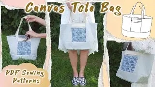 How to make canvas tote bag | PDF sewing patterns | Everyday Tote | Sewing project under 1 hour