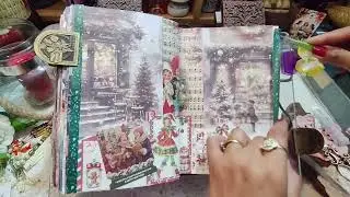 Crafting a Nostalgic Christmas | Vintage Collage Journaling Spread 🎄✨#journalwithme 