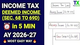 Deemed Income under Income Tax Act |Sec 68 to 69D|Undisclosed Income|AY 2025-26|BCOM/BBA|TaxXplain 