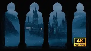 4K Hogwarts Snowfall &ndash; Magical Window Ambience for Reading and Deep Sleep