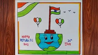 Republic Day Drawing Easy / Republic Day Poster Drawing / Happy Republic Day Drawing / 26 January 