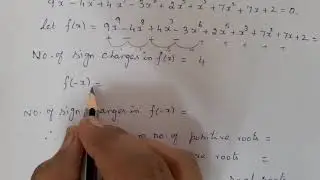 Theory of equations (Descart's rule)