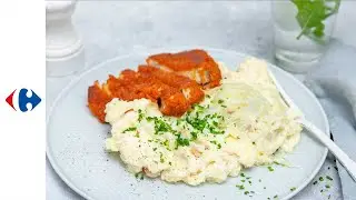 Schnitzel met witte kool en kaaspuree