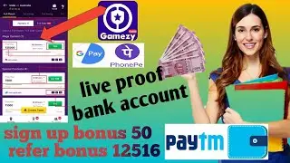 gamezy refer code bonus per refer code use 12516 bank account