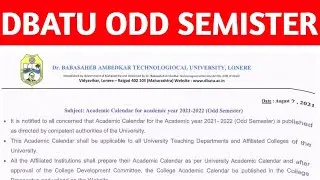 DBATU ODD SEMISTER । All UG&PG Courses । Online/Offline Mode, #Dbatu Winter Odd Semister Timetable