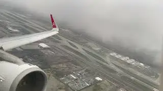 Bad Weather Takeoff Istanbul New Airport (LTFM) Airbus 321-200 Turkish Airlines TK1555