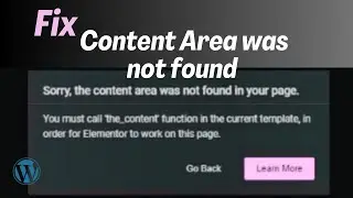 content area not found error? This fix will save you hours!