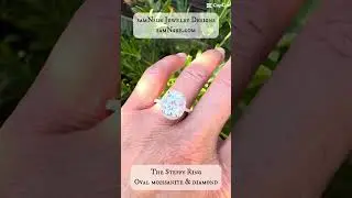 samNsue Jewelry Designs with the Steffy moissanite ring & diamond accent Oval custom 11x9mm
