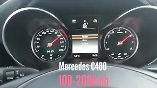 Mercedes C400 acceleration 2016 333PS Sound 100-200kmh