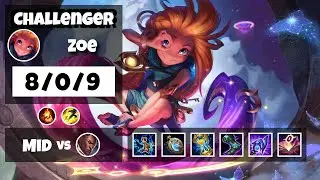 Zoe vs Lucian KOREAN Challenger MID (8/0/9) - v11.11