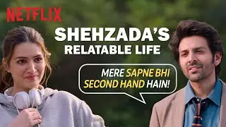 Kartik Aaryan&rsquo;s Unique Flirting Style for Kriti Sanon | Shehzada | Netflix India