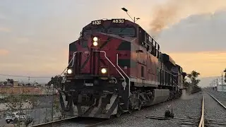 !!Cuarteto de ferrosures con el tren mas pesado de ferrromex venciendo la pendiente!!