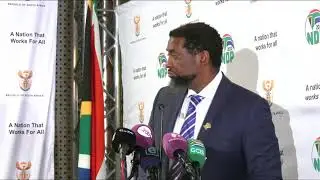 Minister of Higher Education and Training Buti Manamela briefs media. #GovZAUpdates
