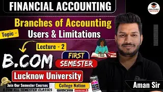Branches Users & Limitations of Accounting  | Lucknow B.Com 1st Semester Video Lectures | Accounting
