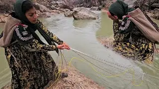 Leila goes fishing and gets caught in a net, and Leila's discomfort and the net breaks.