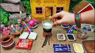 90's kids stick ice Cream recipe | Miniature Chocolate Stick ice | Mini Kitchen | Mini cooking |