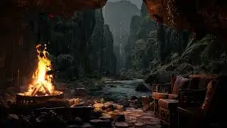 Nature Rain Sounds on Cave for Sleeping, Relaxing, Meditation, Study - Rain on Cave for Deep Sleep